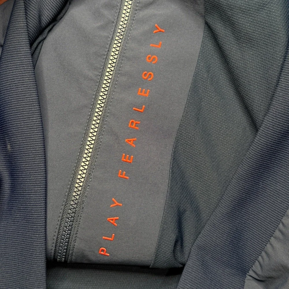 Ghost Golf Windbreaker Jacket Mens Large Blue Hooded Full Zip Performance Active